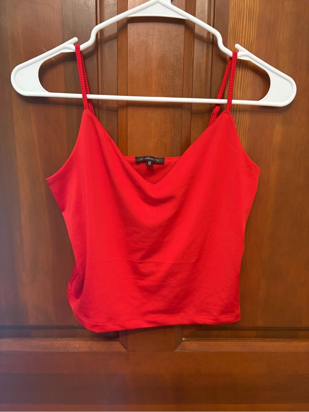 Dynamite Bright Red Cowl Neck Spaghetti Strap Camisole